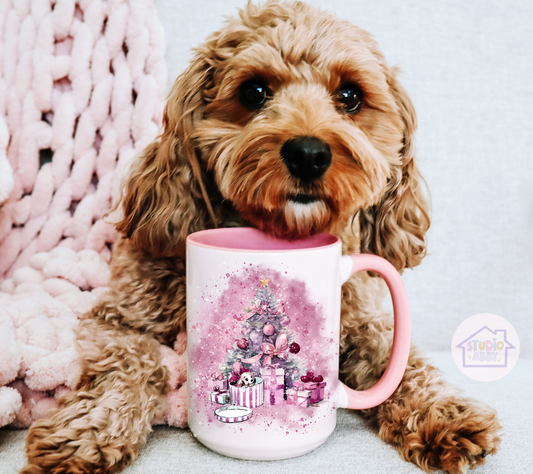 Pink Pup Christmas 15oz Mug